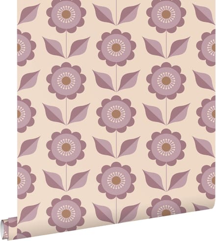 ESTAhome behang bloemen paars - 50 x 900 cm - 130980