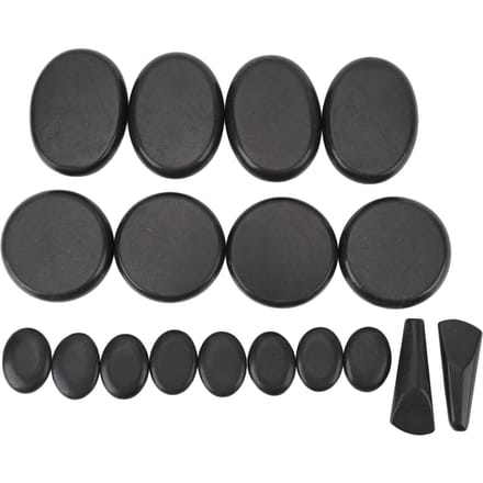 Elektrische Hete Stenen Set met Aluminium Verwarmer Temperatuurregeling 6 Timerinstellingen Professioneel 3 Maten Stenen voor black
