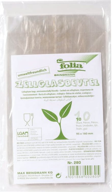 Cellofaanzak folia 95x160mm 10 stuks transparant | 10 stuks