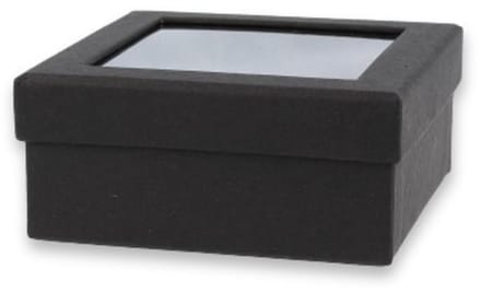 Verpakkingsdoosje zwart 90x90 mm met raam
