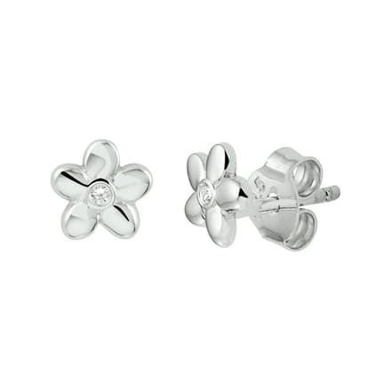 Zilver Gerhodineerd Oorknoppen Bloem Zirkonia 1337270