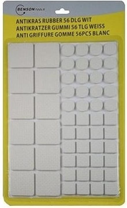 Benson Antikras rubber - wit - 112x delig - meubelviltjes - diverse formaten