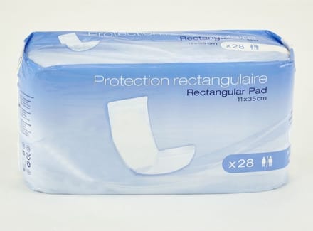 AMD Pad Rectangular - Doorlaatbaar 11 x 35 cm - 1 pak van 28 stuks