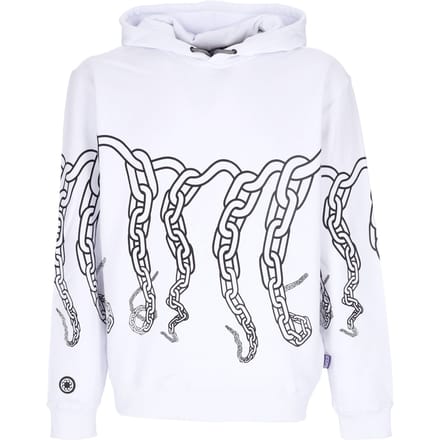 Lichtgewicht sweatshirt met capuchon voor heren, kettinghoodie, wit