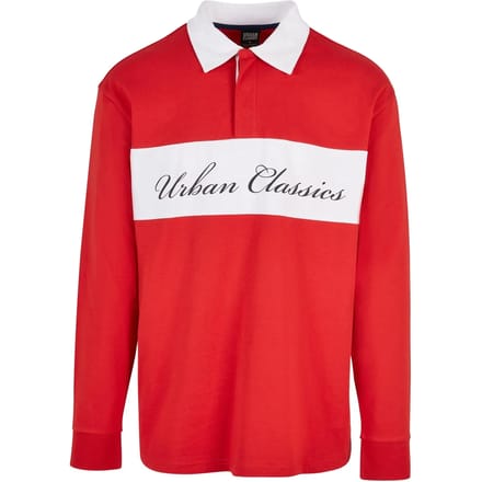 Urban Classics - Oversized Rugby Sweater/trui - M - Rood