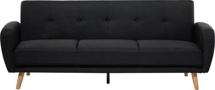 FLORLI - Slaapbank 3-zits - Zwart - Polyester