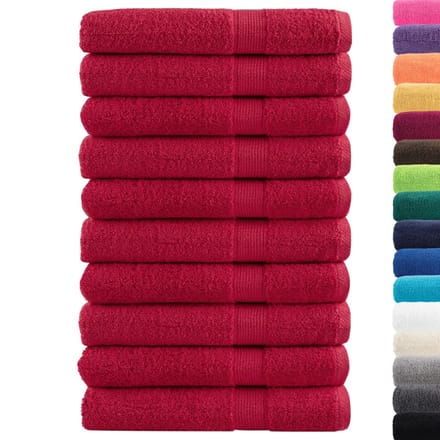 vidaXL - Handdoeken - SOLUND - 10 - st - 600 - g/m² - 100x200 - cm - rood