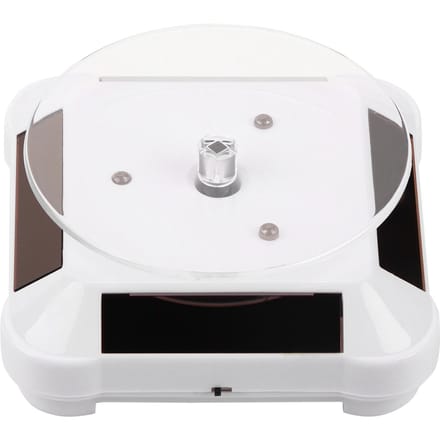 Zonne-Vitrine 360 Roterende Draaitafel Horloge Telefoon Sieraden Display Stand LED Licht(Wit) wit