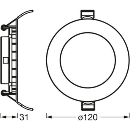 OSRAM HOMELIGHTING 4099854445156 Downlight Slim 120mm 8W 4000K LED-plafondlamp LED LED vast ingebouwd 8.00 W Wit