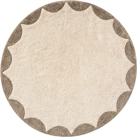Petite Amélie Kindervloerkleed - 100% katoen - ⌀ 120 cm - Off white-taupe