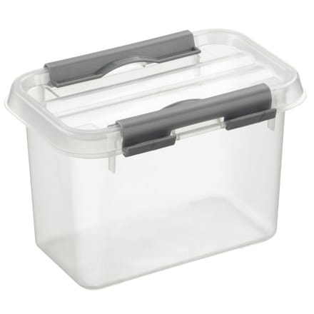 Sunware - Q-line opbergbox 0,8L transparant metaal - 10 x 15 x 10,8 cm