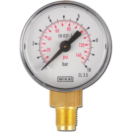 0..2.5 Bar Manometer Onderaansluiting Staal/Messing 63 mm Klasse 1.6