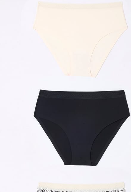 Damart - Set van 3 naadloze midislips - Dames - Beige - 38/40