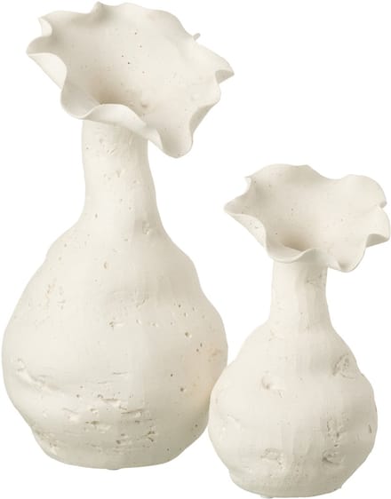J-Line vaas Helix keramiek - wit - large