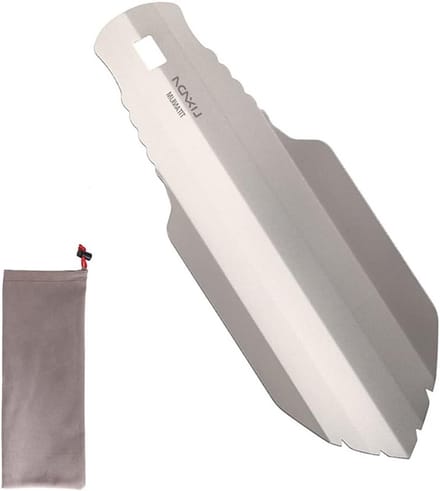 Titanium Tuin Handschep voor Buitenactiviteiten, Camping, Hiking en Backpacking met Clip