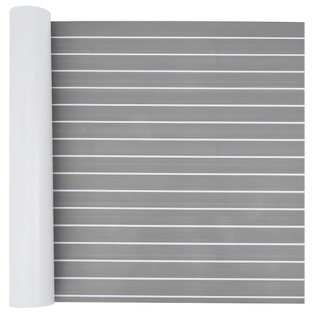 vidaXL - Bootmat - Gestreept - Lichtgrijs - en - wit - 240 - x - 90 - cm - EVA