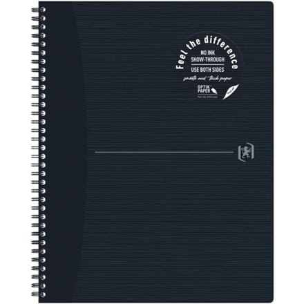 Oxford Origin duurzaam notitieboek A4+ geruit 5mm 70 vel 90g zwart