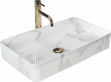 Rea Denis Marmo Shiny Opzetwastafel Steen Imitatie 61,5x35 cm