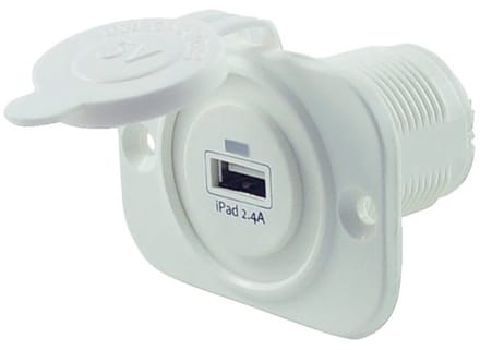 Usb Stopcontact Enkel 2.4A Wit Met Flush Frame