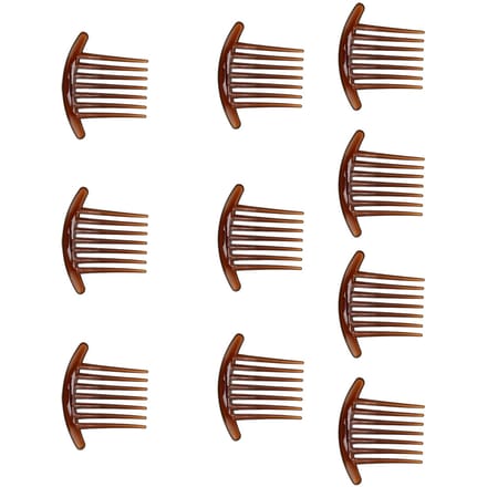 10 pièces Peignes latéraux pour cheveux Bords arrondis lisses Élégant Mode ABS Épingles à cheveux Peignes pour filles brown