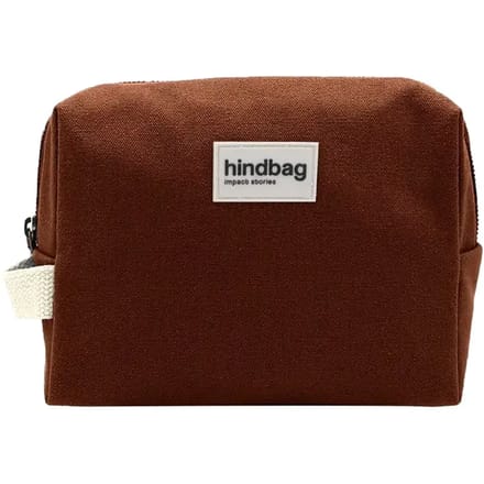 Hindbag toilettas Leon - biologisch katoen - GOTS - Chocolade bruin