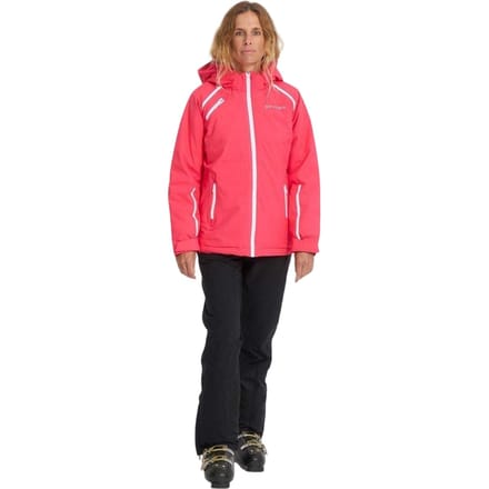 Spyder Dames-skijas met capuchon en patroon, standaard pasvorm (Prisma Roze)