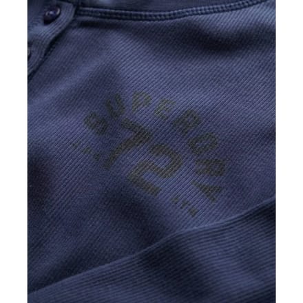 Superdry Athletic Button Down Longsleeve Top Blauw Grootte: 38