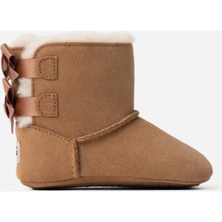 UGG® Baby Bailey Bow for Kids in Brown, Size 2, Suede/Polyester/Wool