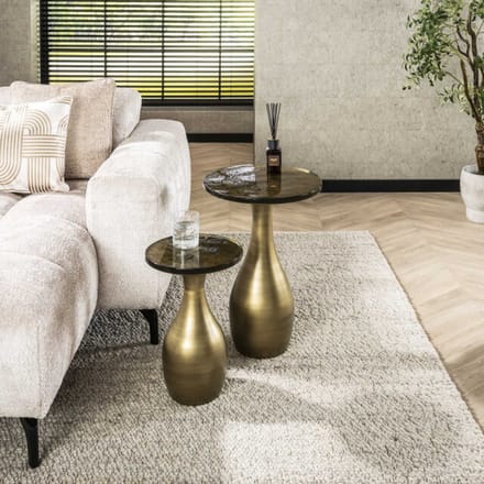 Hoyz Collection - Bijzettafel Eclipse Druppel S - Goud Antiek Finish