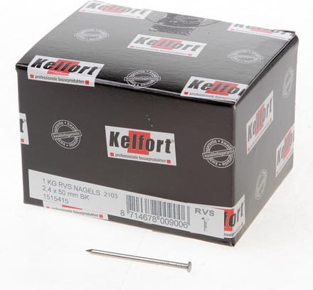 Kelfort draadnagel bombe kop RVS 2.4 x 50mm 1kg