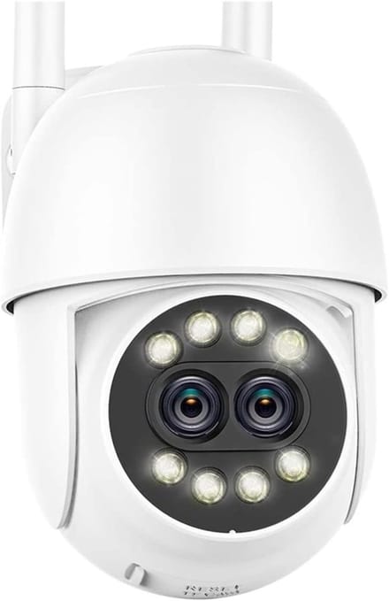 Beveiligingscamera Buiten - IP Camera Wifi - Huisbewaking - Dubbele Lens Zoom - 8MP - Wit