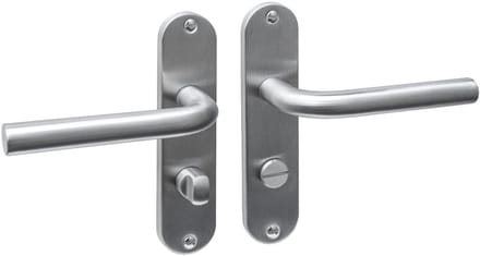 Intersteel Deurkruk Luzern basic op schild ovaal 185x41mm wc 63/8 rvs