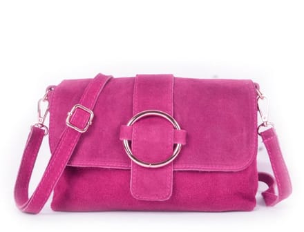 Giuliano lederen suede schoudertas Cosima - Dames - Fuchsia