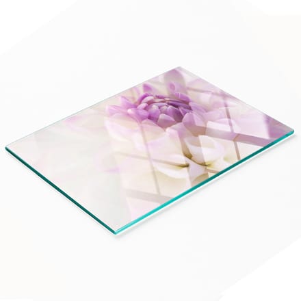 Multifunctionele decoratieve glazen keukenplank wit dahlia 80x52 cm