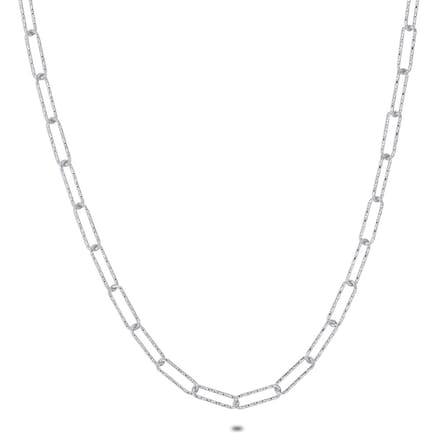 Twice As Nice Halsketting in zilver, schakelketting 45cm+5cm