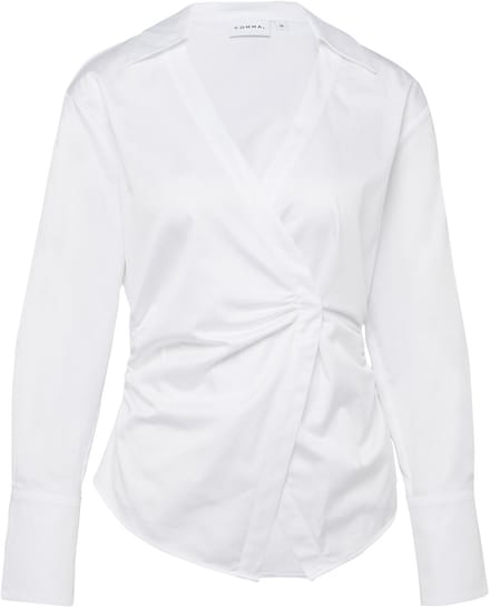 Katoenen satijnen blouse met drukknoopsluiting dames COMMA