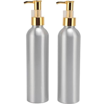 2 stuks Aluminium Lotion Pompfles Herbruikbare Pompkop Lege Cosmetische Dispenser Container voor Shampoo white