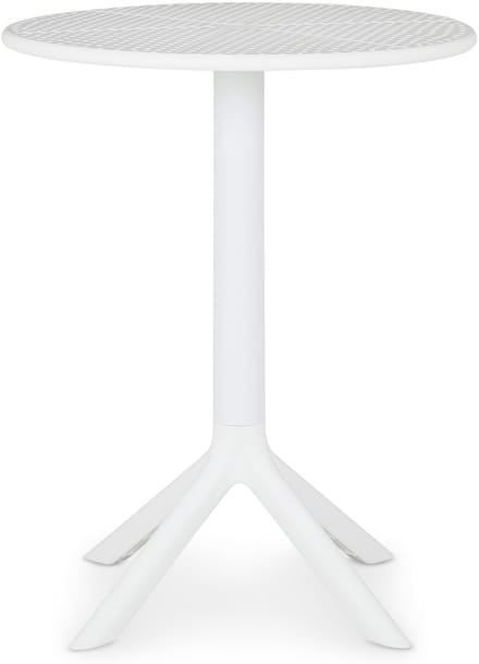 Tuintafel LUZ, rond met gaaspatroon – wit