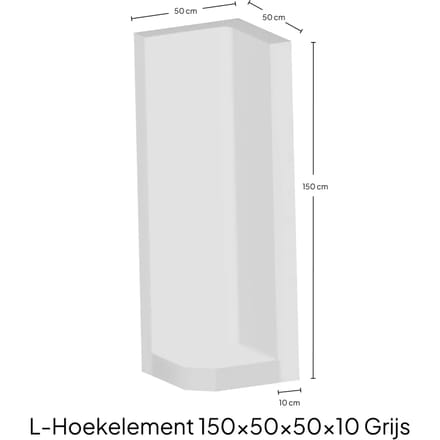 Hoek-L-Element 150x50x50x10cm Zichtbeton