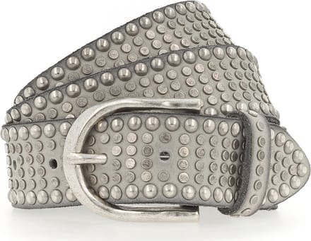 b.belt Leren Riem Riva Colour Leather Belt W110 Light Grey Grijs