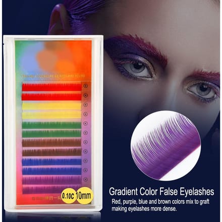 Regenboog Kleurrijke Nep Wimper Extensions Kleurverloop Nep Oogwimpers Individueel 10mm white