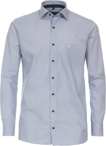 CASA MODA modern fit overhemd - popeline - blauw met wit dessin