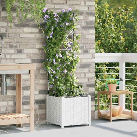 vidaXL - Plantenbak - Wit - 40 - x - 40 - x - 142 - cm - PP