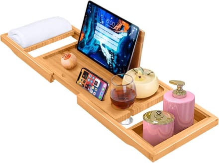 SAVI® Badplank - Badplank Voor in Bad - Badkussen - Bruin- 104cm x 23cm x 3cm