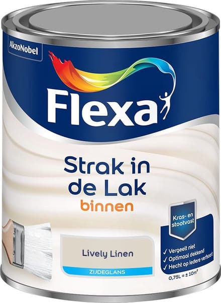 Flexa - Strak In De Lak Binnenlak Zijdeglans - Lively Linen - Mengverf - 750 Ml