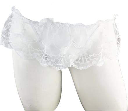 BamBella ® - ondergoed - maat Onesize S M L - String heren onderbroek Kant rok wit mannen