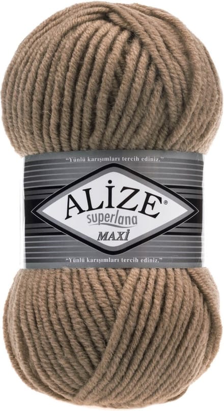 Alize Superlana Maxi 466 Dark Beige Pakket 5 Bollen 500 Gram