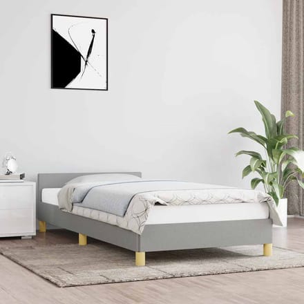 vidaXL - Bedframe - zonder - matras - 100x200 - cm - stof - lichtgrijs
