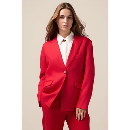 Oltre Single-breasted Linen Blazer Red Taglia: 48 | Blazers Outlet | Donna | Bianco