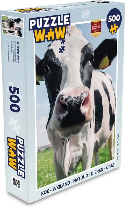 Puzzel Koe - Weiland - Natuur - Dieren - Gras - Legpuzzel - Puzzel 500 stukjes